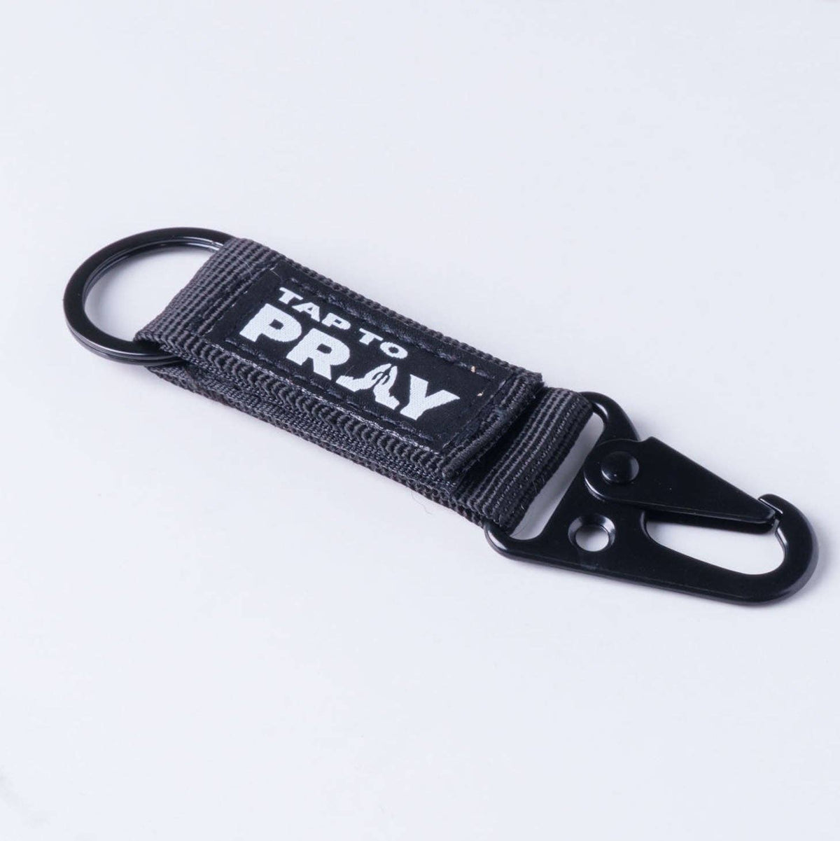 Tap To Pray® Tactical Carabiner Keychain: Moss Camo