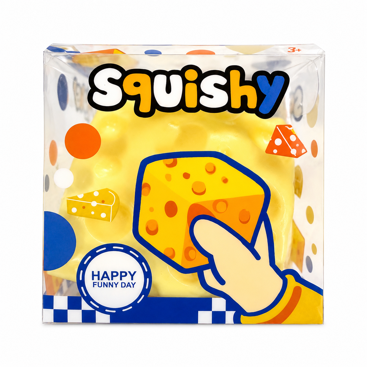 3" Vaseline-Filled Cheese Cube Squishy