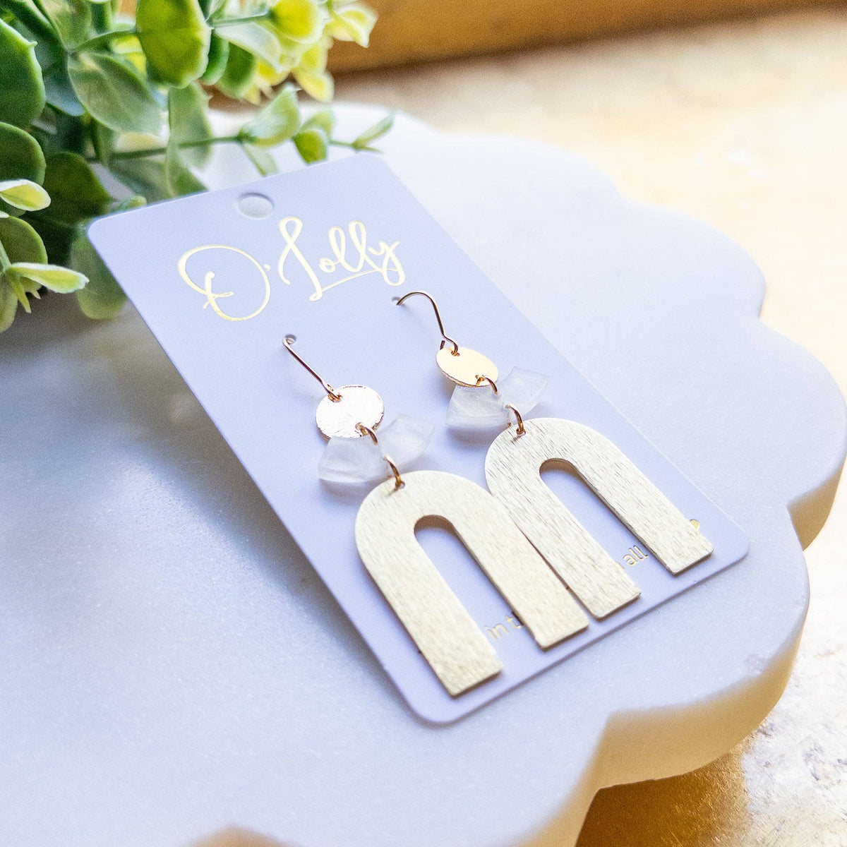 Cami Gold Arch Statement Earrings – 2.75”