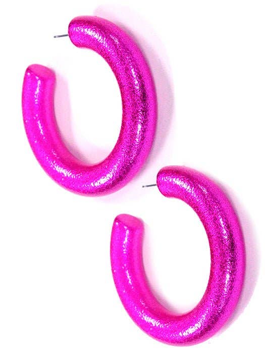 Dory C Shape Hoop Earrings: White