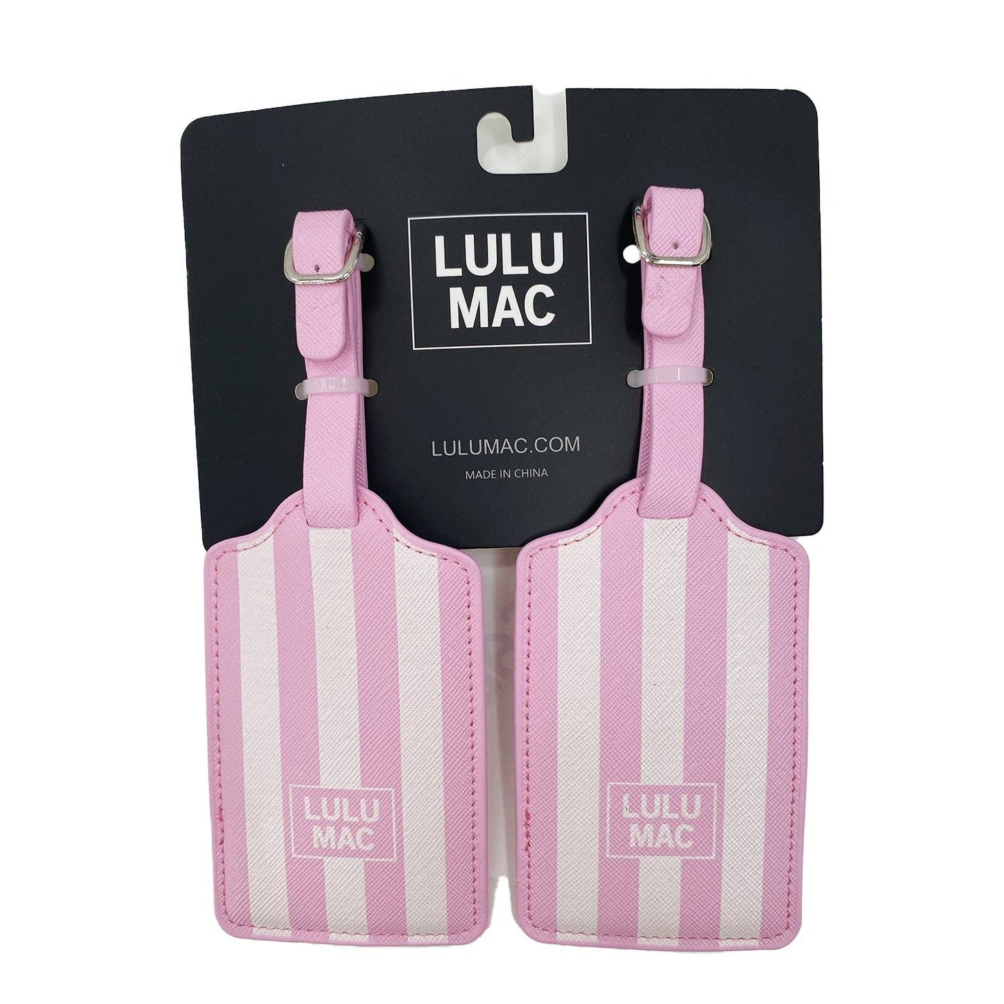 LM-PINK/WHITE STRIPE LUGGAGE TAG