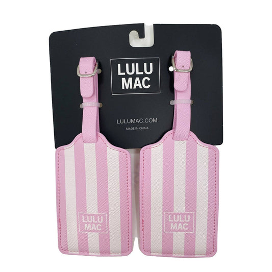 LM-PINK/WHITE STRIPE LUGGAGE TAG