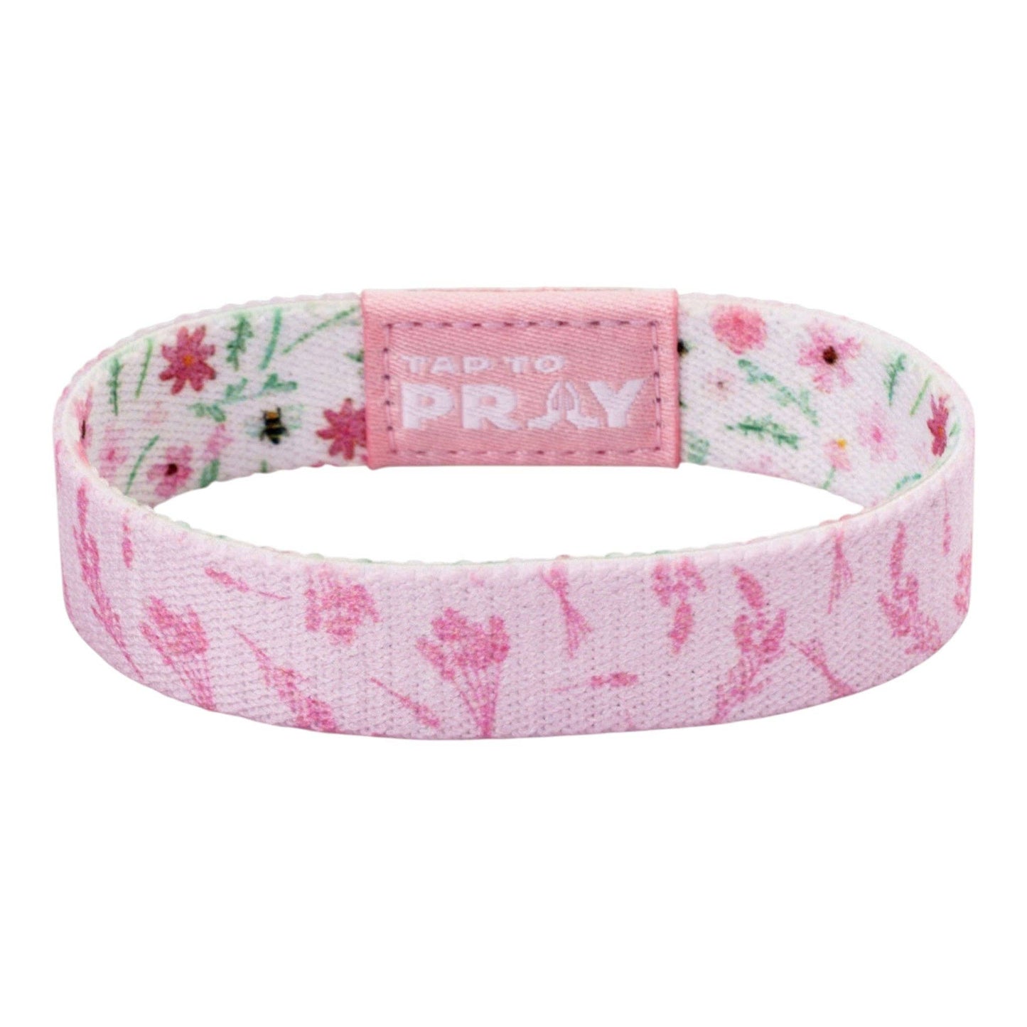 Tap To Pray® Wristband – Meadows - White: Medium