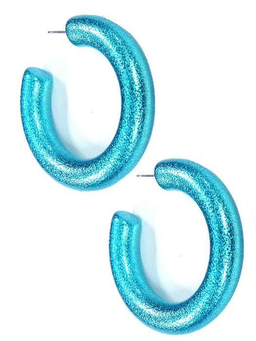 Dory C Shape Hoop Earrings: Pink