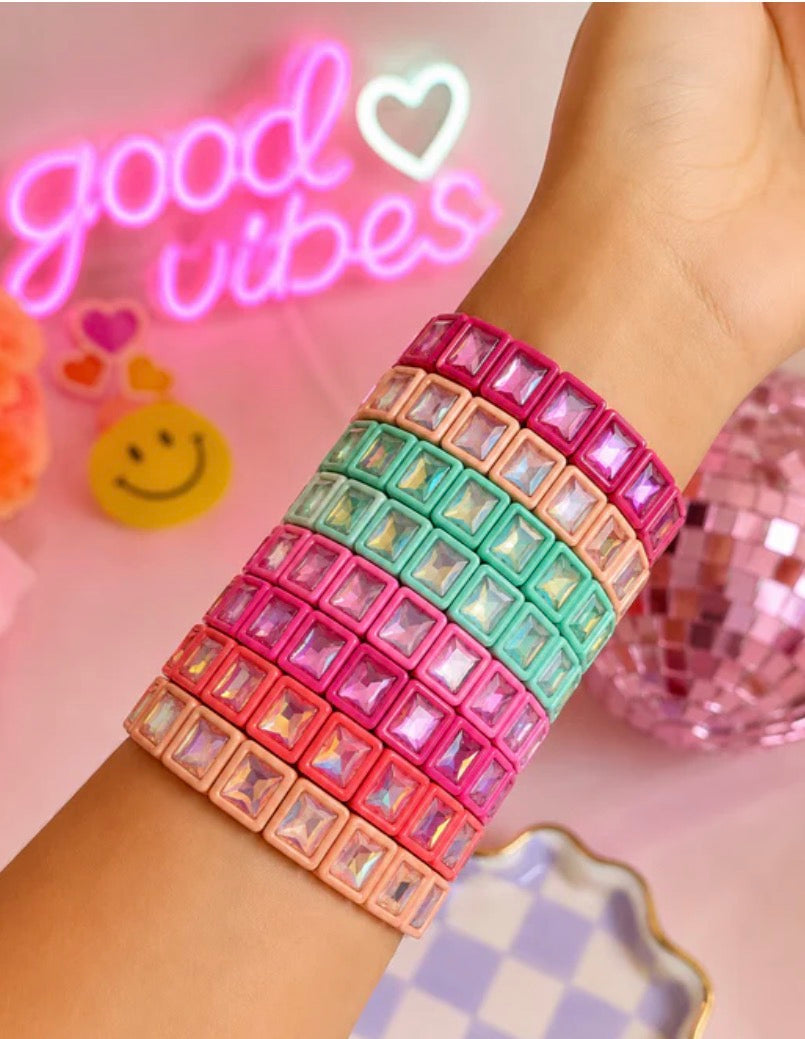 LM-White Rhinestone Bracelet