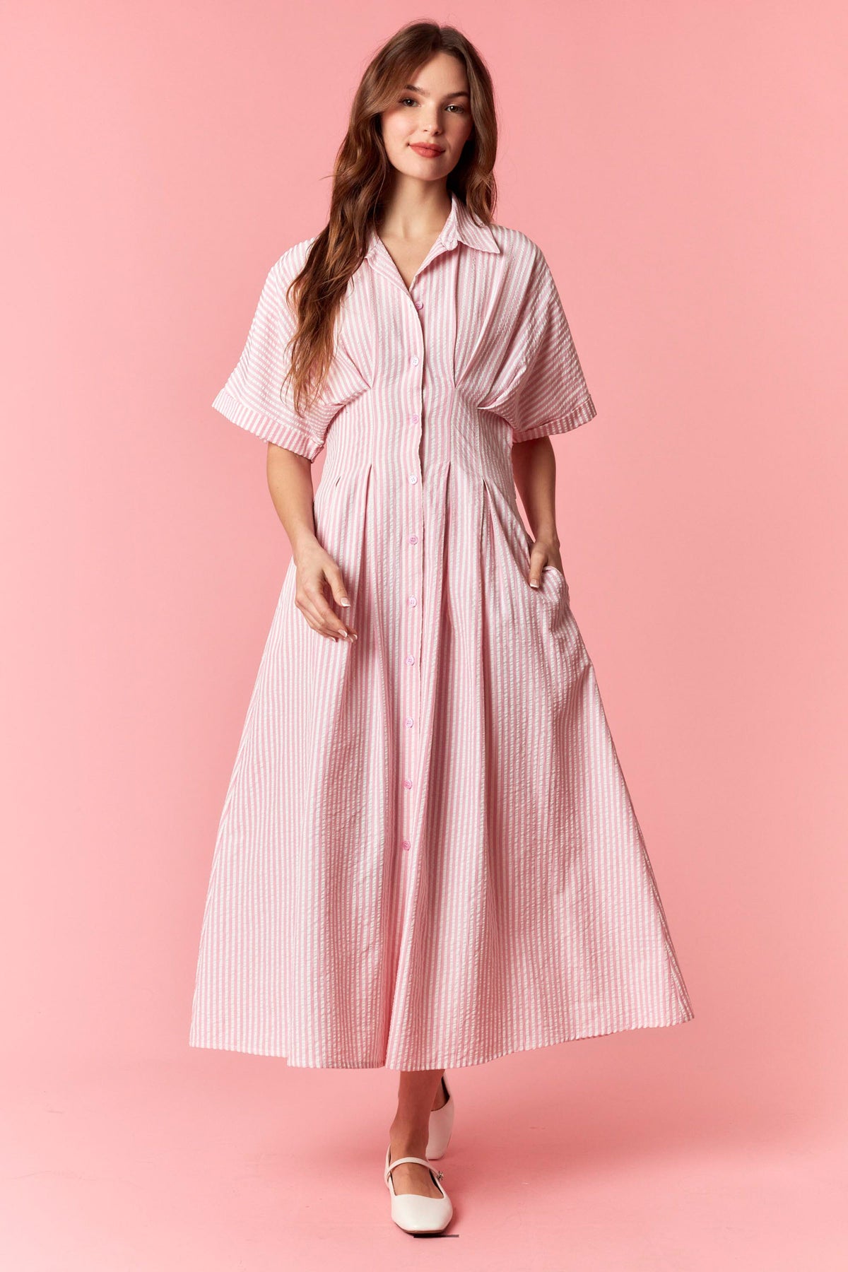 Pink Seersucker Dress