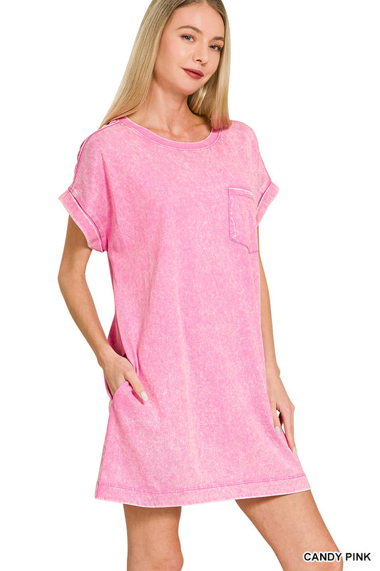 T-Shirt Dress-Pink