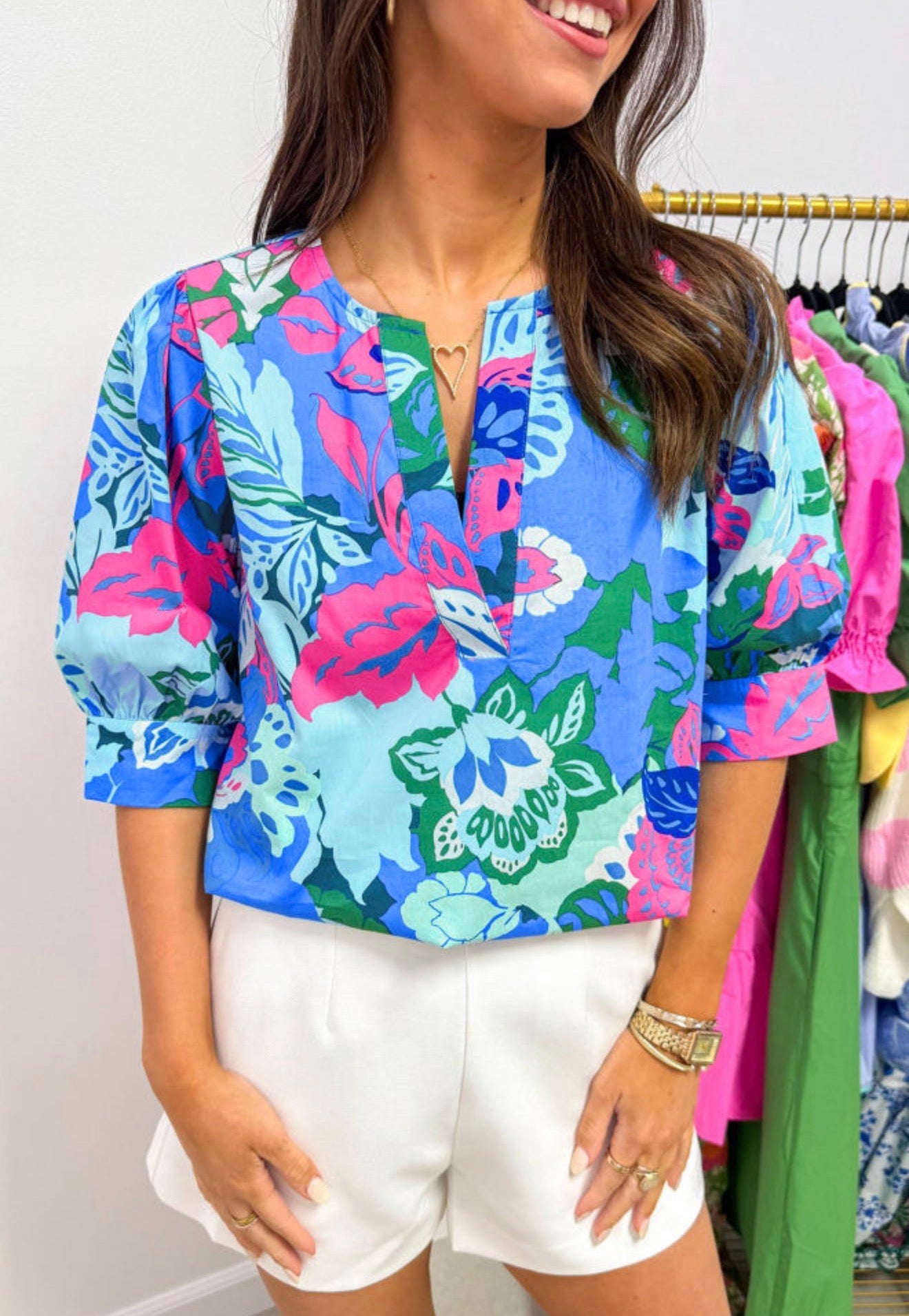Sky Blue Floral Top