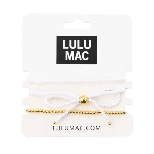 Lulu Mac- White Bow Bracelet