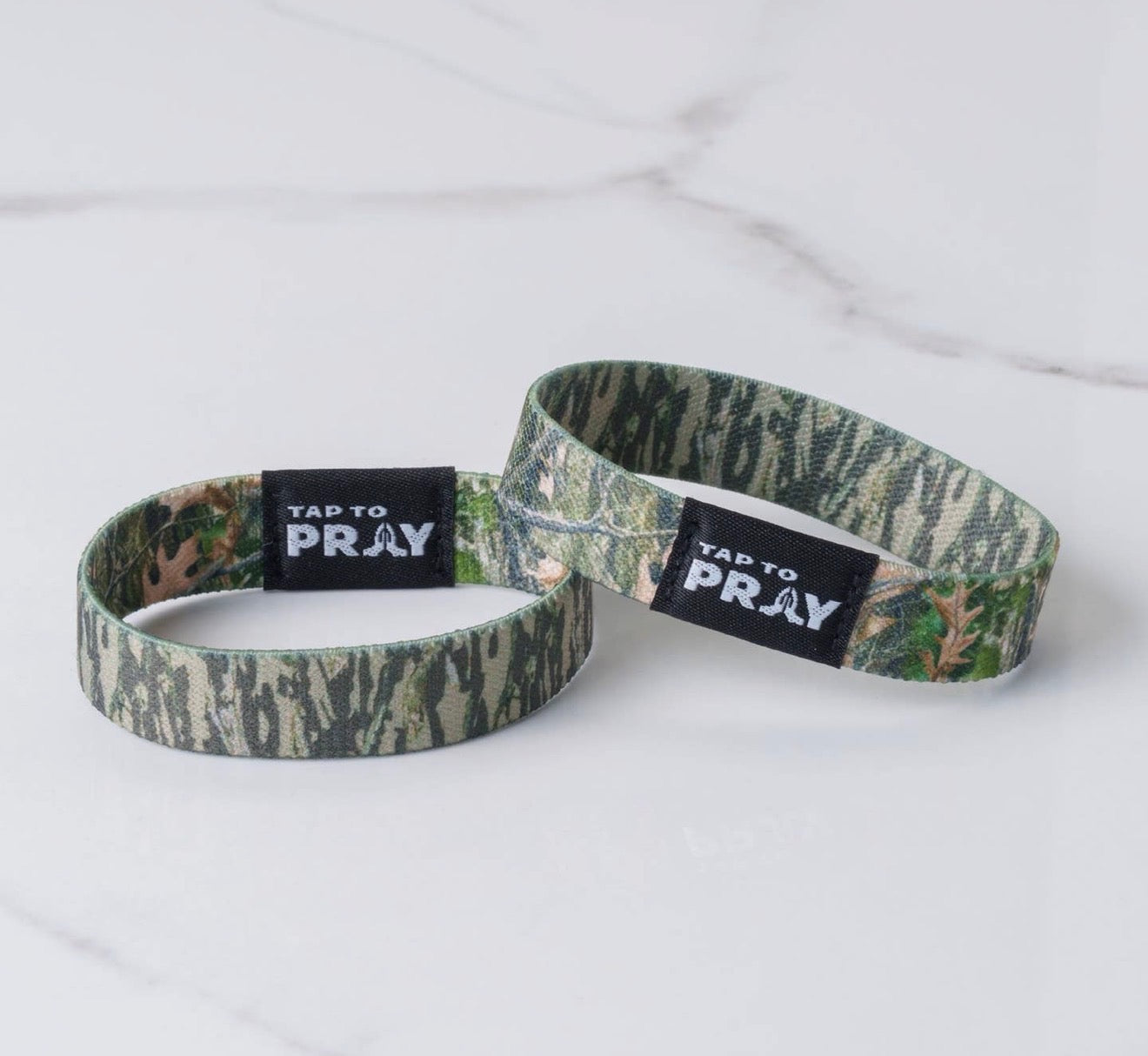 Tap To Pray® Wristbands - Forest & Tree Bark Camo