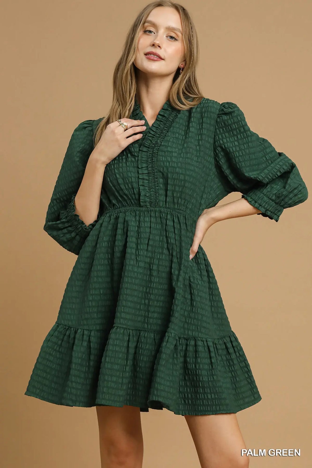 Palm Green Ruffle Dress