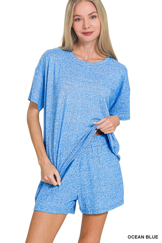 Soft Shorts Set-Ocean Blue