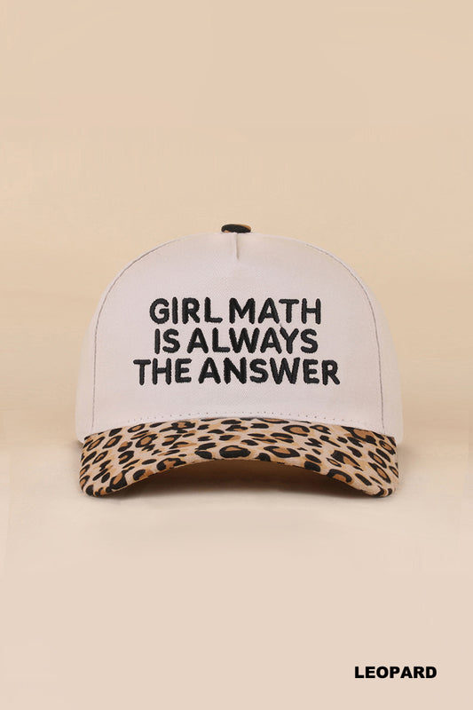 Girl Math Hat - Leopard