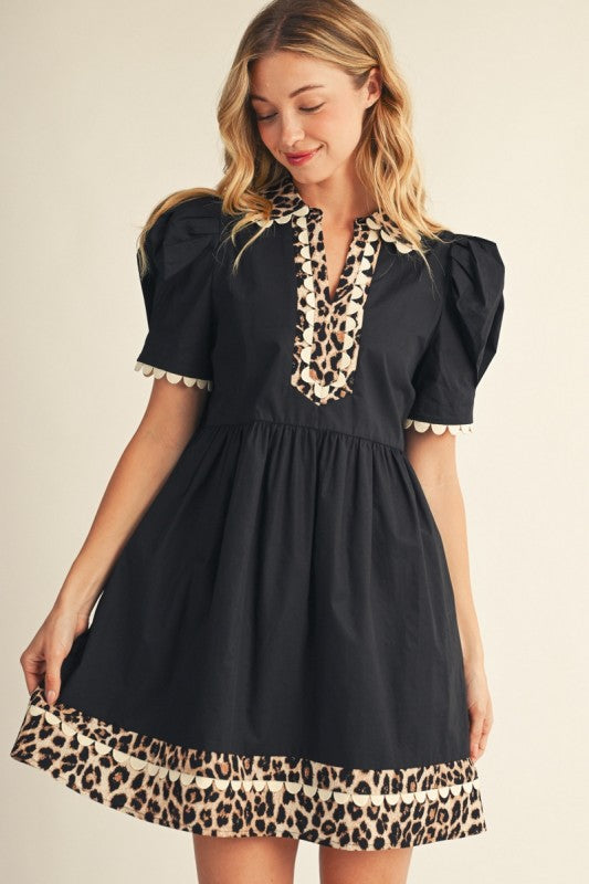 Black Dress w/ Leopard