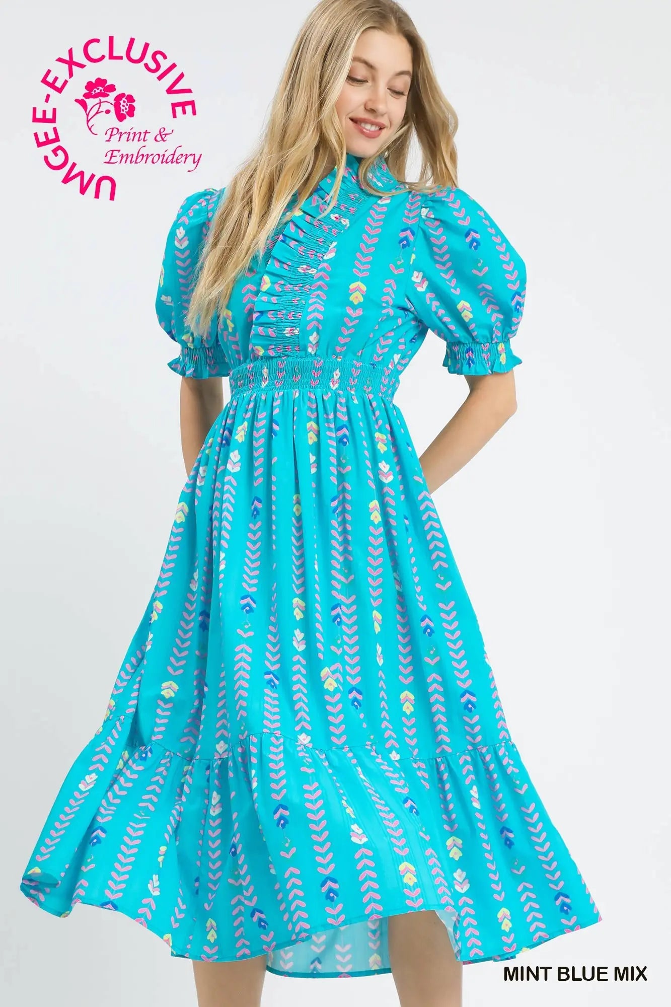 Mint Blue Midi Dress