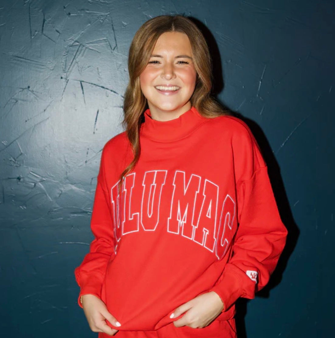 LM-Red Mockneck Stitch
