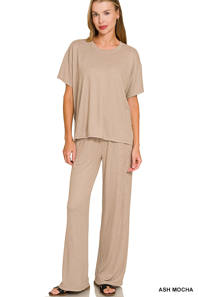 Soft SS Pants Set Mocha