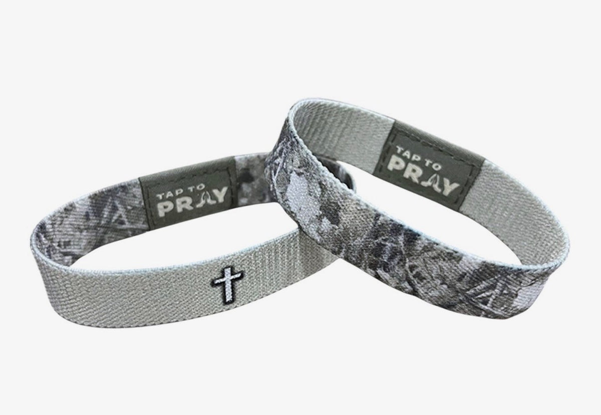 Tap To Pray® Wristband - Forest Camo Smoke