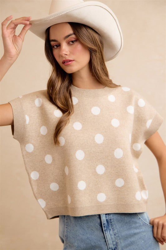 Polka Dot Knit Top
