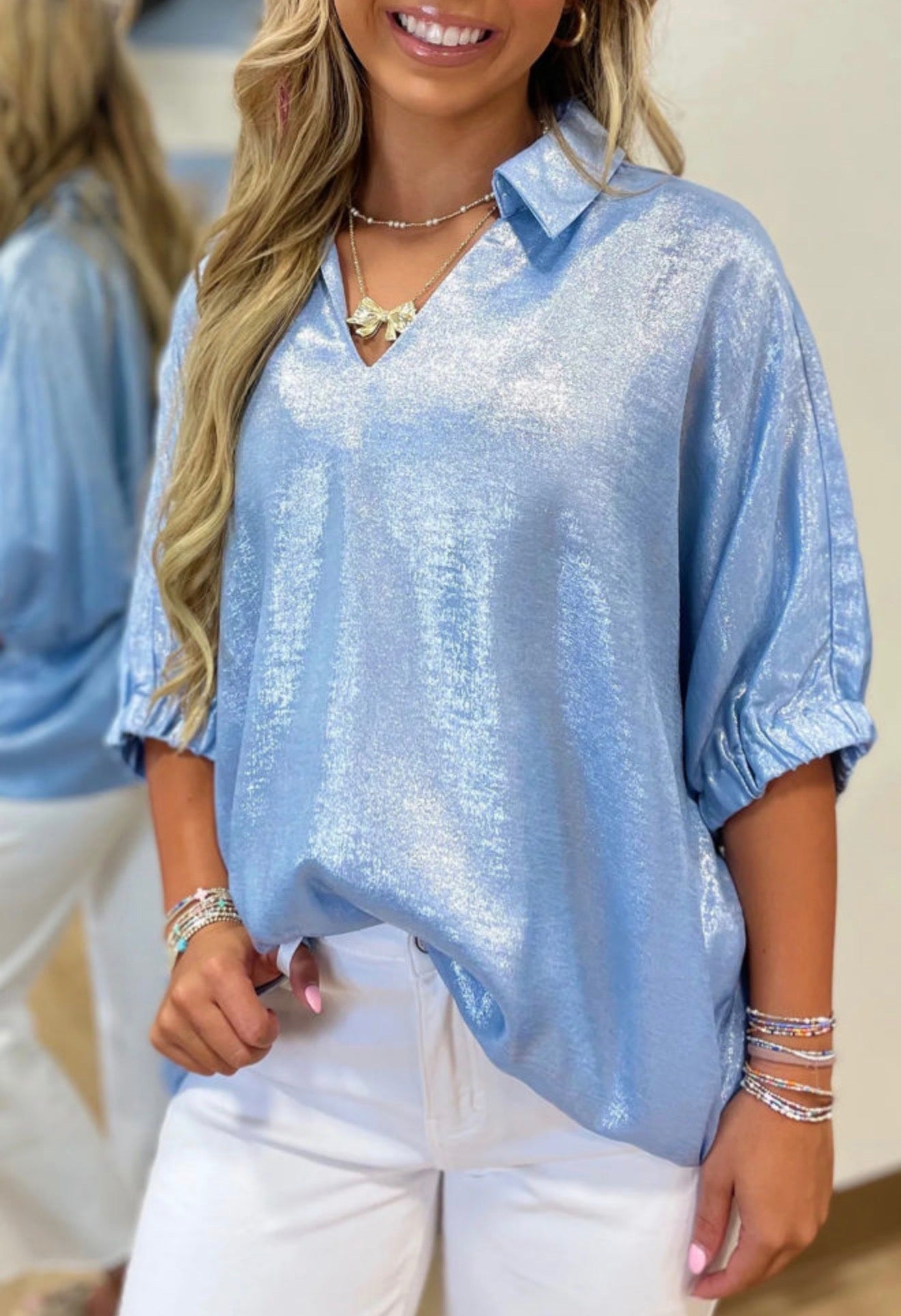 Blue Shimmer Top