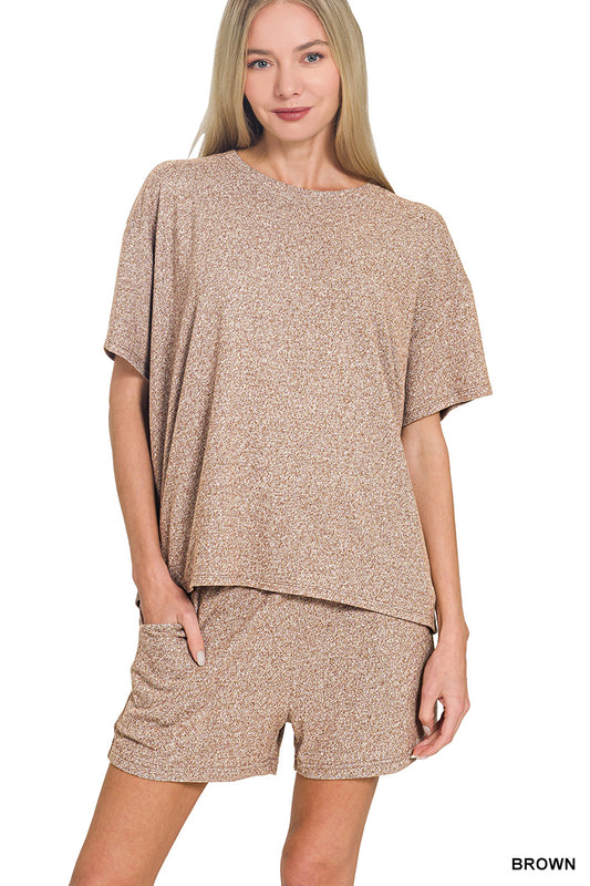 Soft Shorts Set-Brown