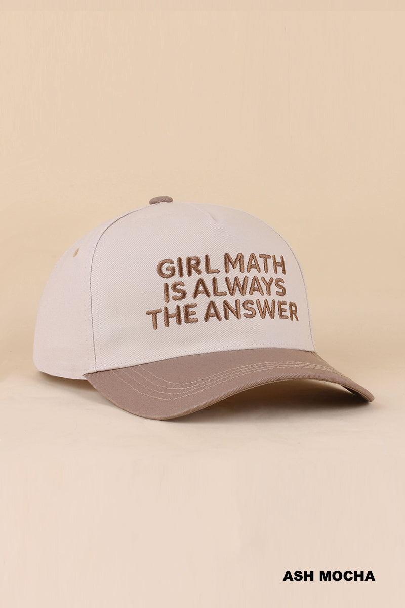 Girl math hat - mocha