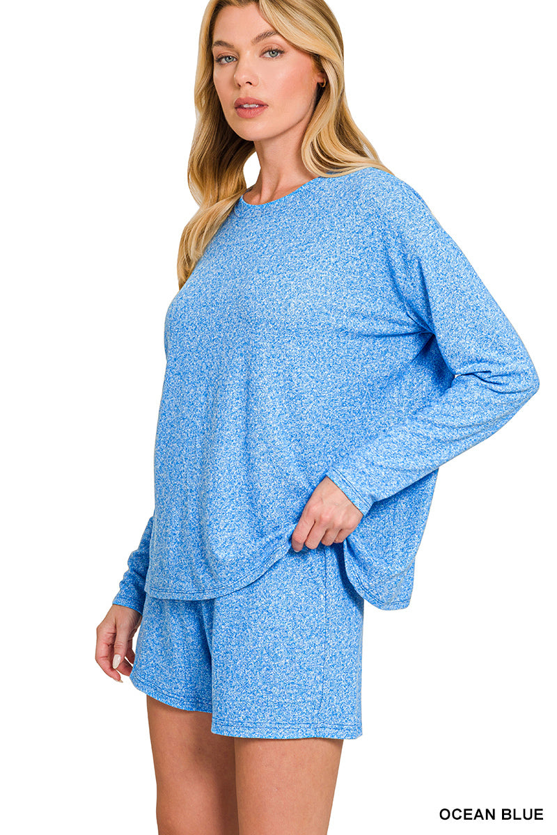 Soft Long Sleeve & Shorts Set - Blue