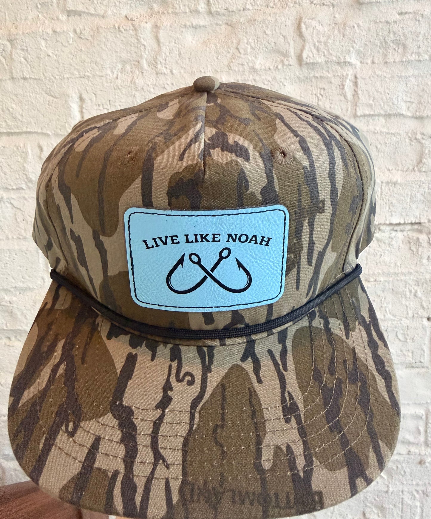 Live Like Noah Blue & Bottomland Camo Hat