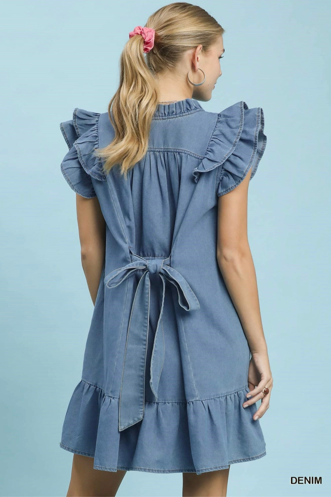 Denim Ruffle Dress