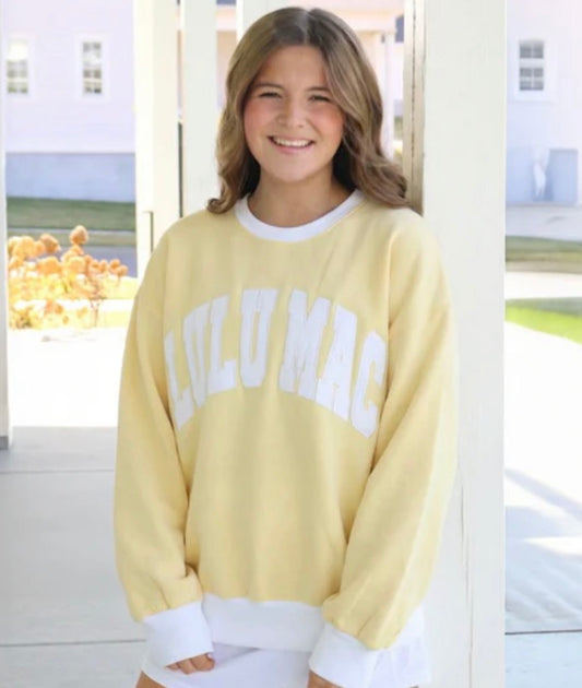 LM-Colorblock Butter/White Sweatshirt
