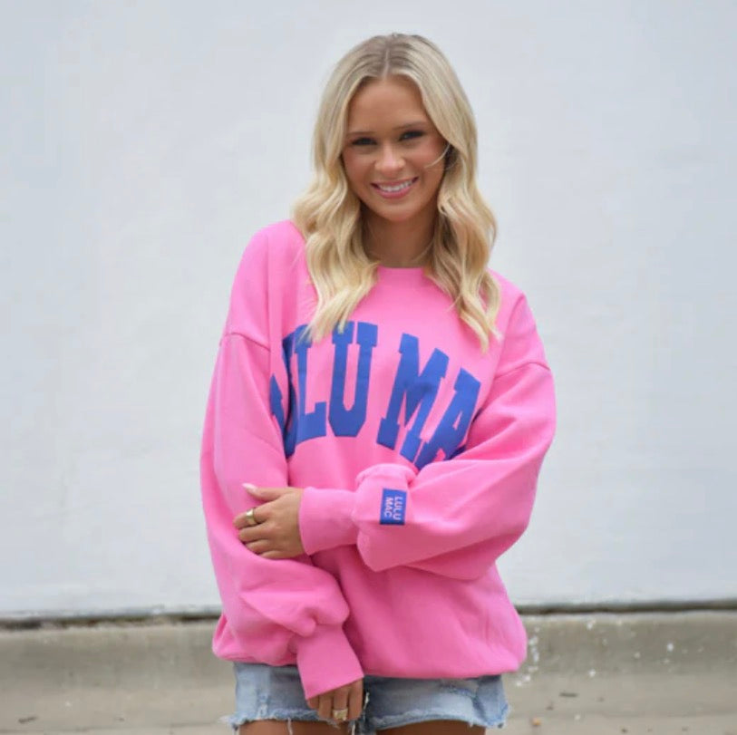 LM-Pink w/ Royal Puff Sweatshirt