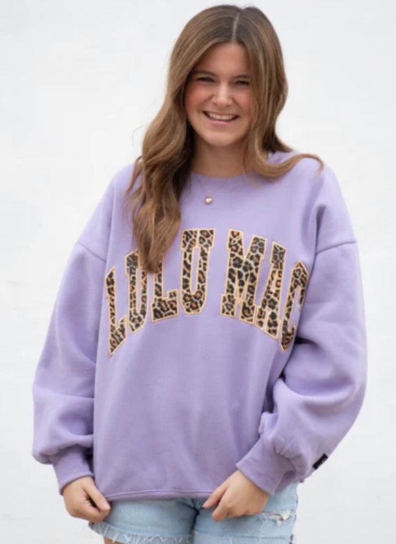 LM-Leopard Lavender Sweatshirt
