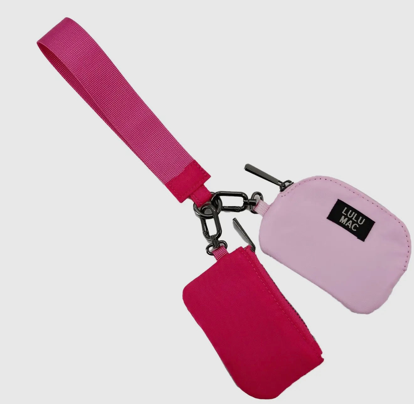 LM-Hot Pink/Light Pink Lulu Mac Double Pouch Wristlets