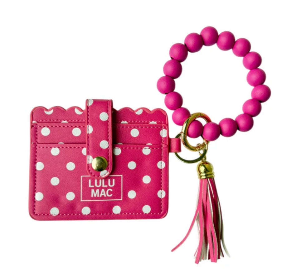 LM-Hot Pink w/ white beaded wrislet