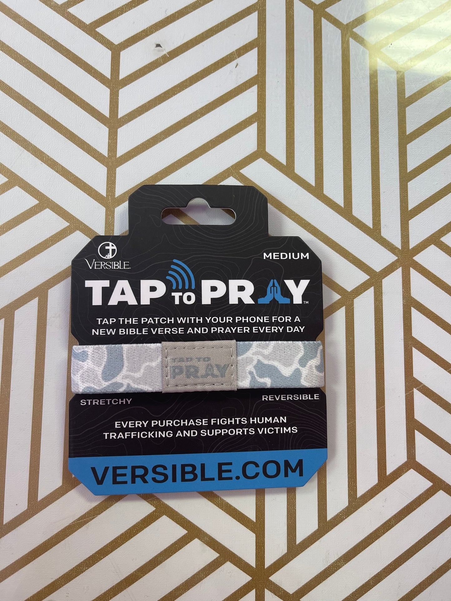 Tap To Pray® Wristband - River Rock Camo - Aspen - Medium