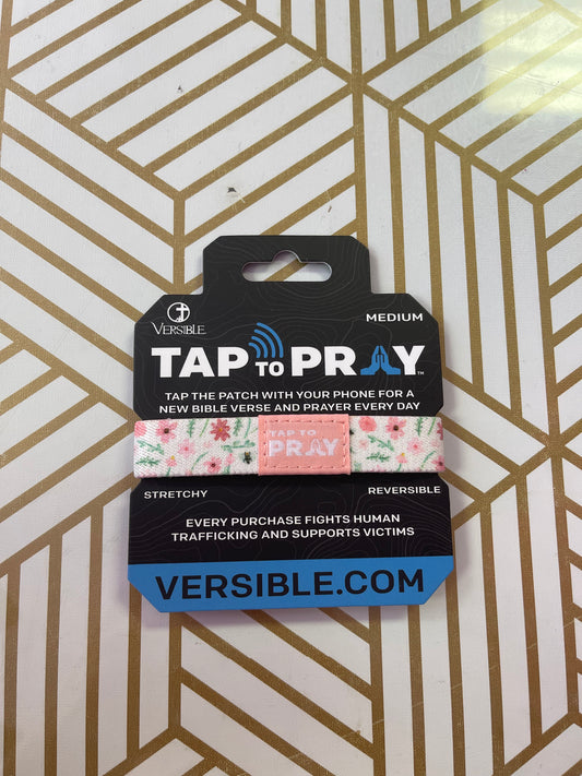 Tap To Pray® Wristband - Meadows - White - Medium
