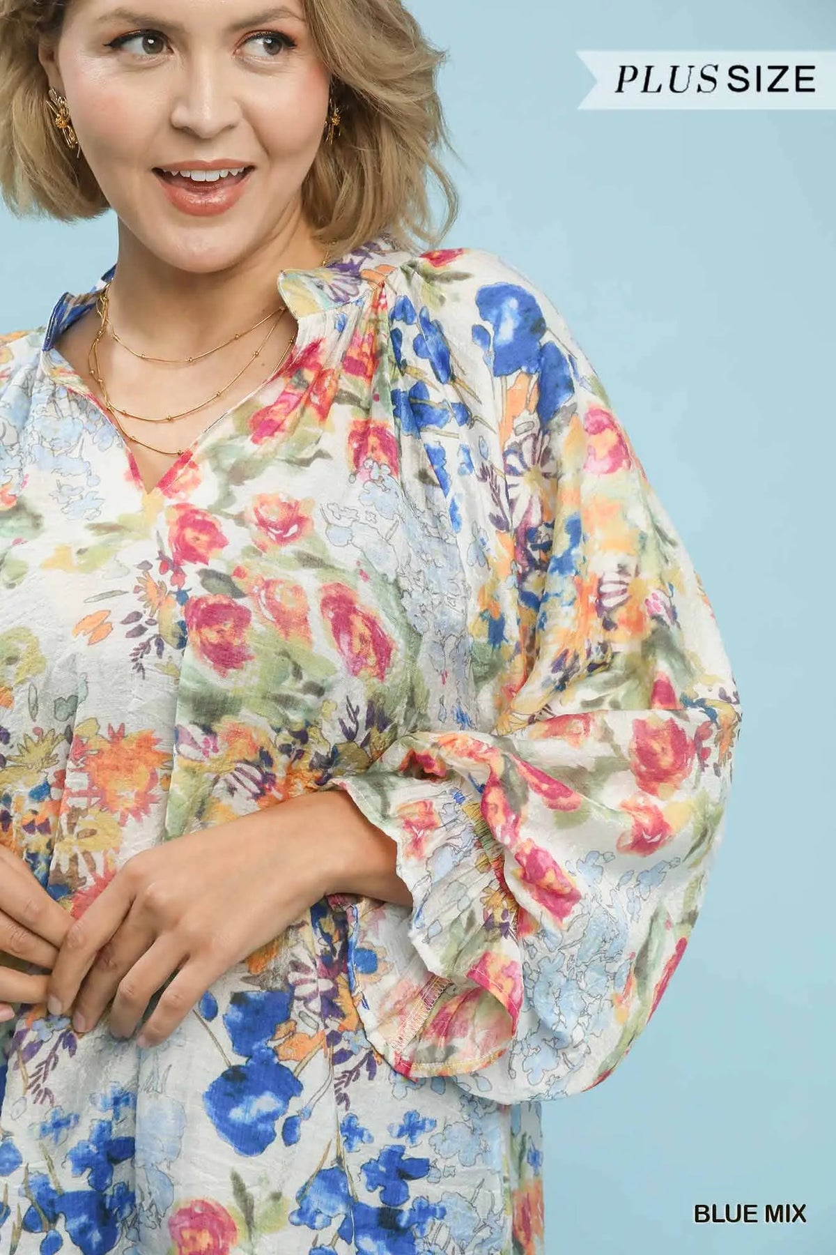 Blue Mix Floral Top