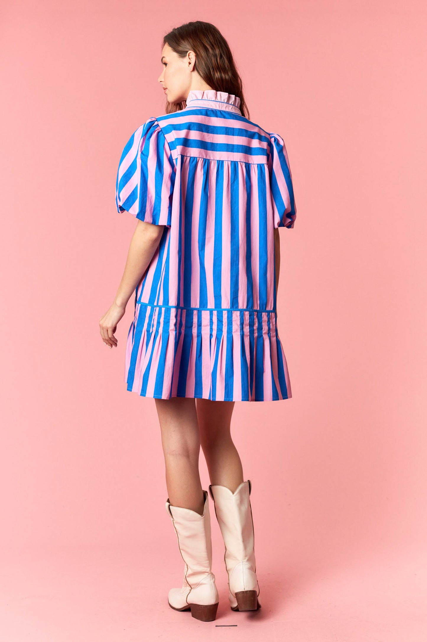 Pink/Blue Striped Dress