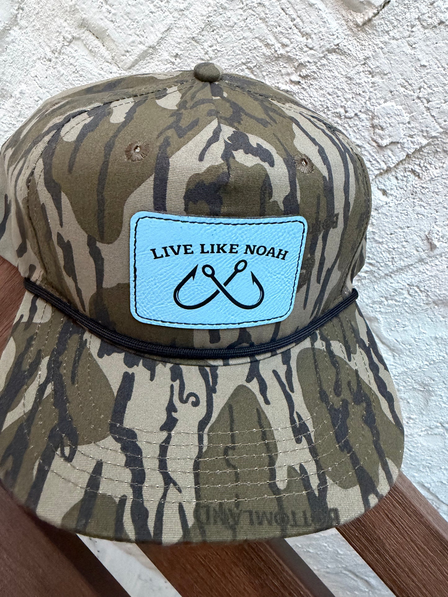 Live Like Noah Blue & Bottomland Camo Hat