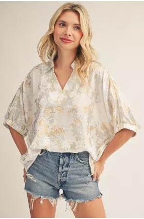 Silver & Gold Shimmer Top