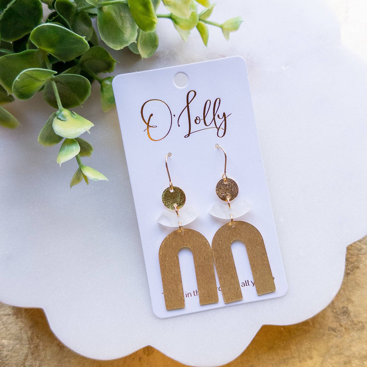 Cami Gold Arch Statement Earrings – 2.75”