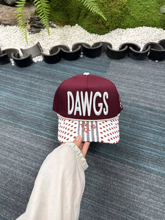 Collegiate 3D Embroidered Trucker Hats: Dawgs