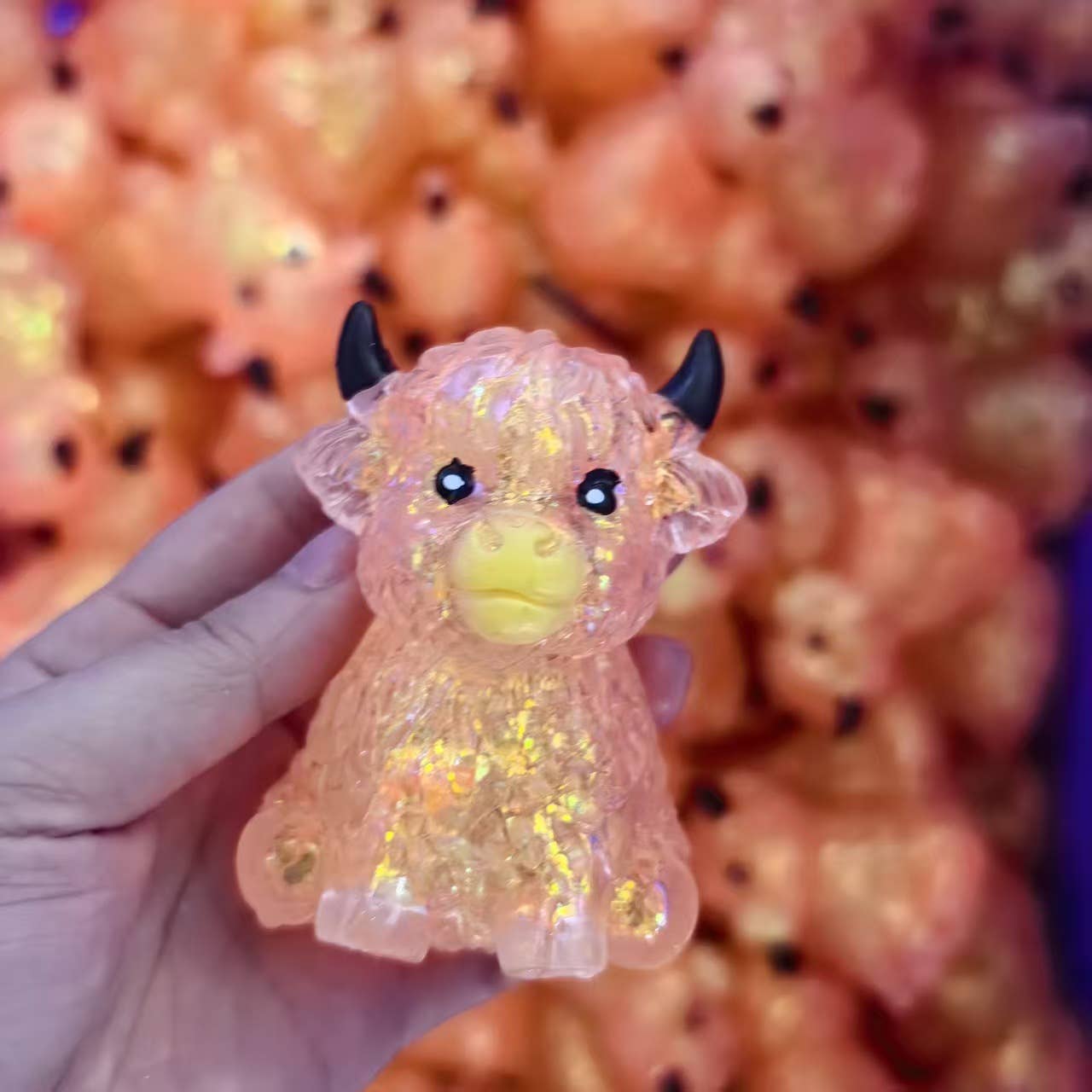 Cute Highland cow squishy Green