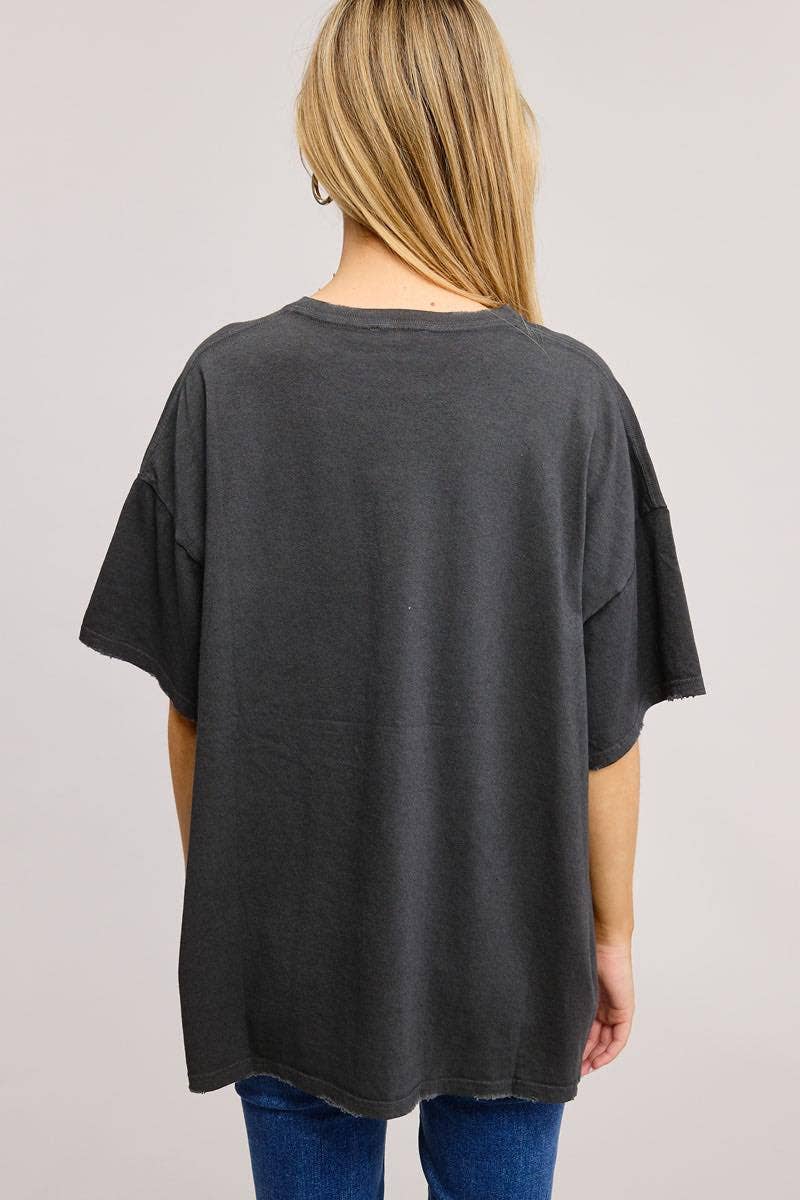 Vintage Leopard Star Graphic S/S Oversized Seamless Tee: PEACH