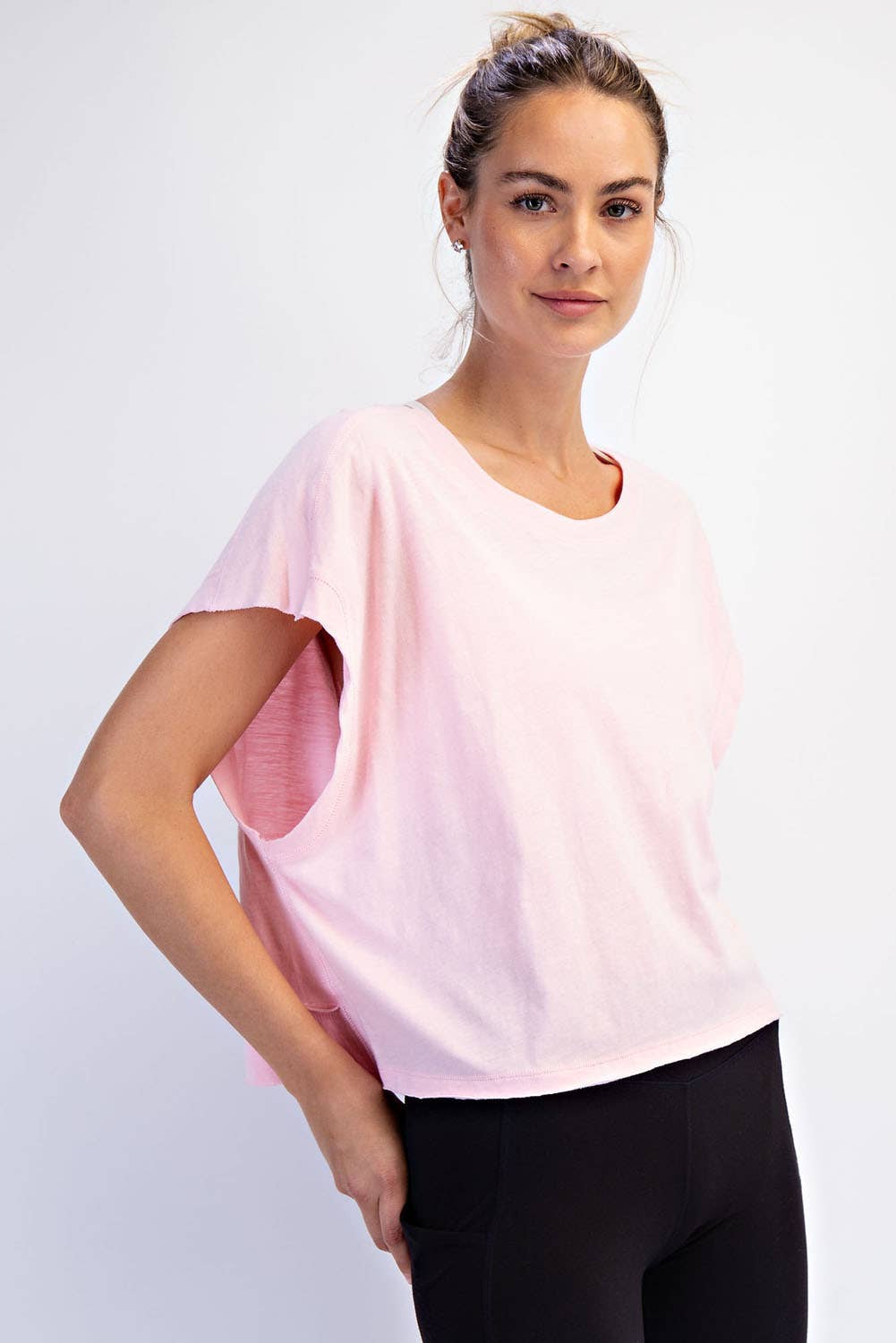 COTTON SLUB OPEN BACK TOP: Kelly Green