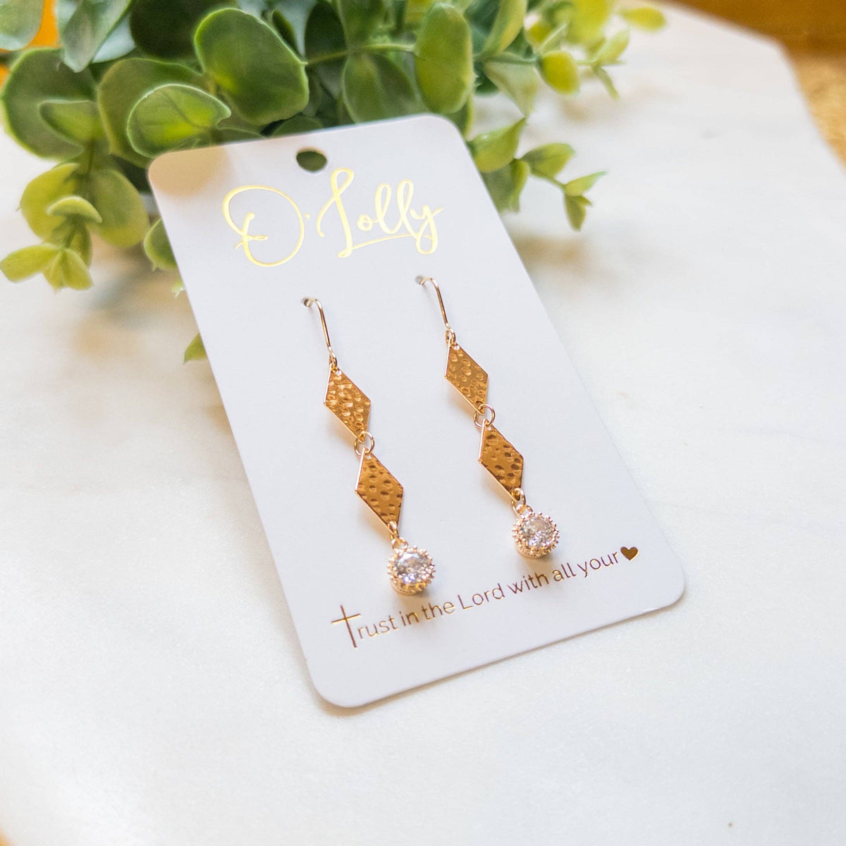 Golden Grace Geometric Drop Earrings