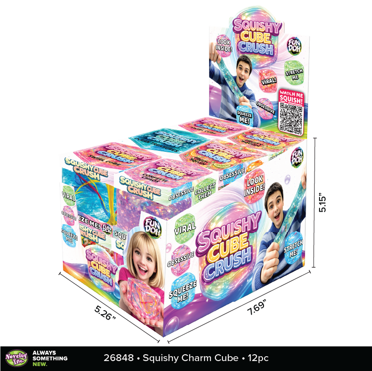 Fun Doh Squishy Charm Cube Fidget Toy Variety
