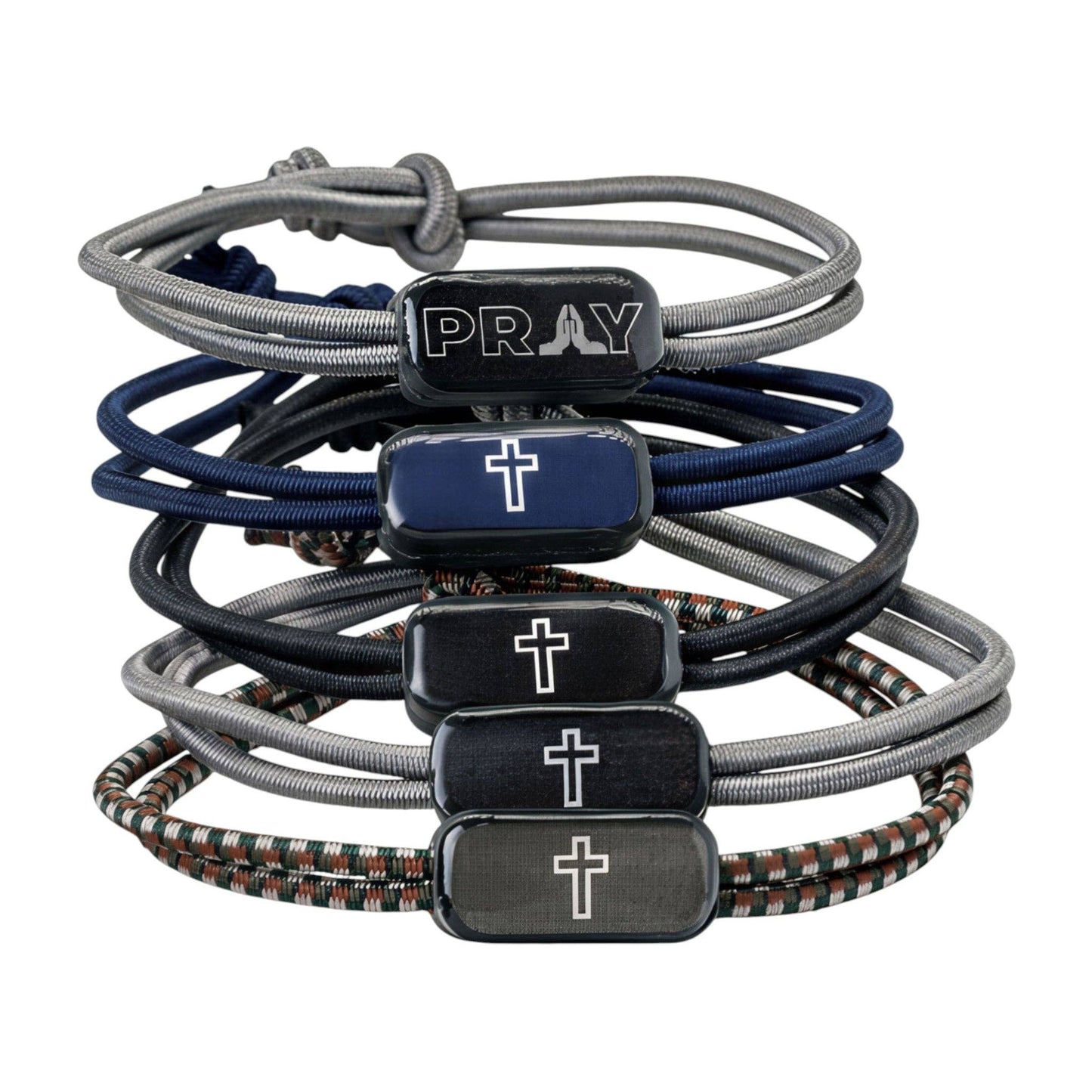 Tap To Pray® Survivor Series Tactical Bracelet: Onyx + Cross
