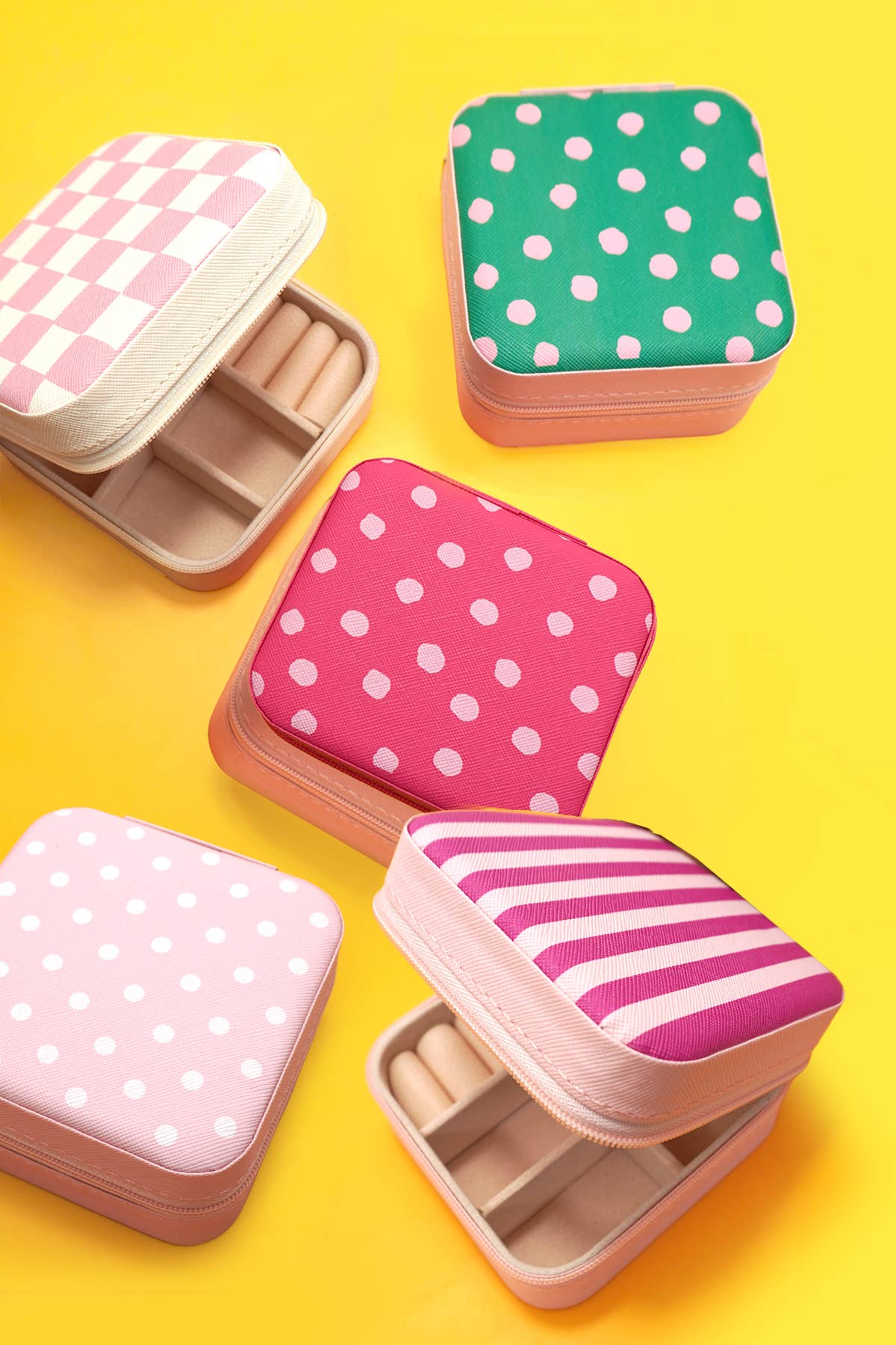 DESIGNED JEWELRY ORGANIZER TRAVEL BOX CASE |BOW FUCHSIA