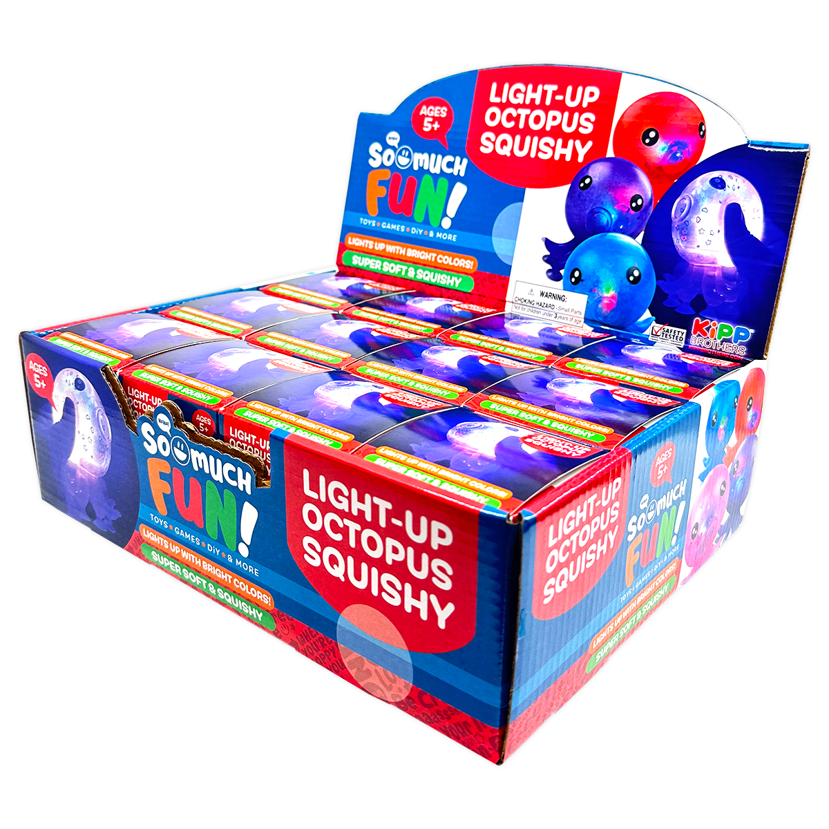 So Much Fun! Squishy Light Up Octopus Boxed Toy